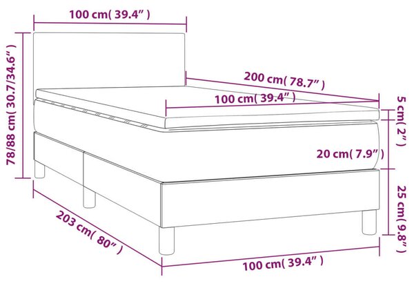 VIDAXL - Ágy - Rugós - 100x200 cm