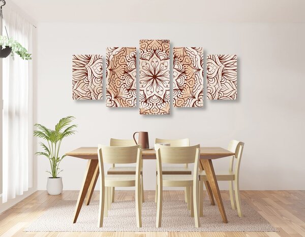 5 részes kép absztrakt etnikus Mandala