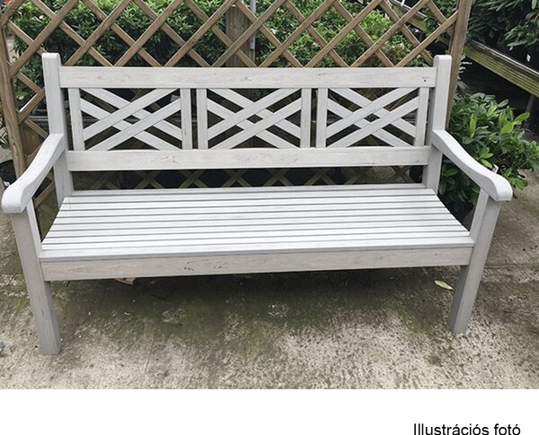 KONDELA Fából készült kerti pad, szürke, 150 cm, FABLA