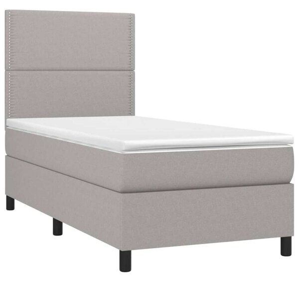 LED-es Rugós Ágy - 100x200 cm - Világosszürke