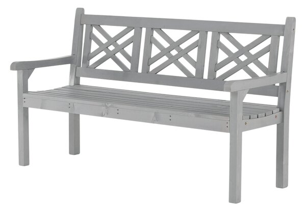 KONDELA Fából készült kerti pad, szürke, 150 cm, FABLA