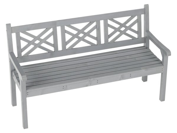 KONDELA Fából készült kerti pad, szürke, 150 cm, FABLA