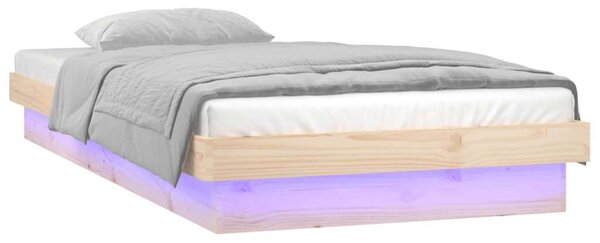 Tömör fa ágykeret led-ekkel 75 x 190 cm (2ft6 small single)