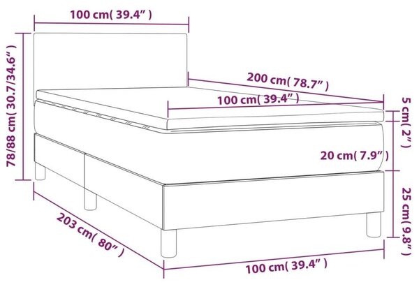 VIDAXL - Ágy - Műbőr - 100x200 cm