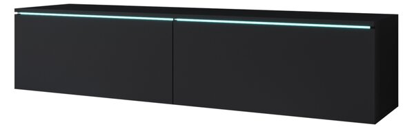 LOWBOARD D TV asztal, 140x30x33, fekete, LED nélkül
