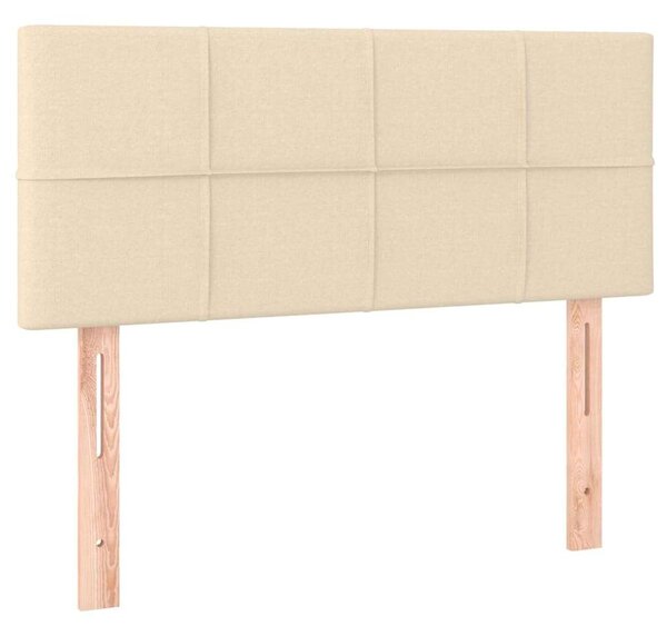 Krémszínű szövet rugós ágy matraccal 100 x 200 cm