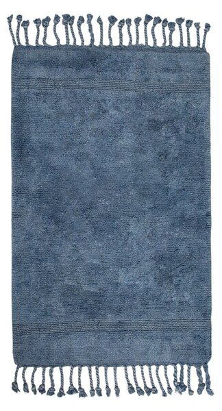 Paloma kék pamut fürdőszobai kilépő, 70 x 110 cm - Foutastic
