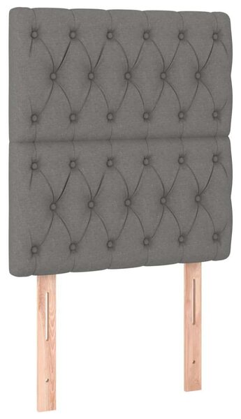 Ágy - Sötétszürke Szövet - Rugós Matraccal - 80x200 cm