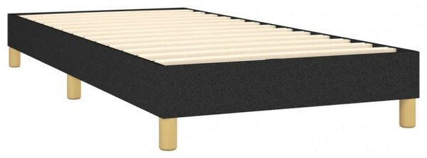 VIDAXL - Fekete Szövet Ágy - Zsebrugós Matrac - 80x200 cm