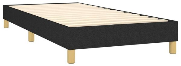 VIDAXL - Fekete Szövet Ágy - Zsebrugós Matrac - 80x200 cm
