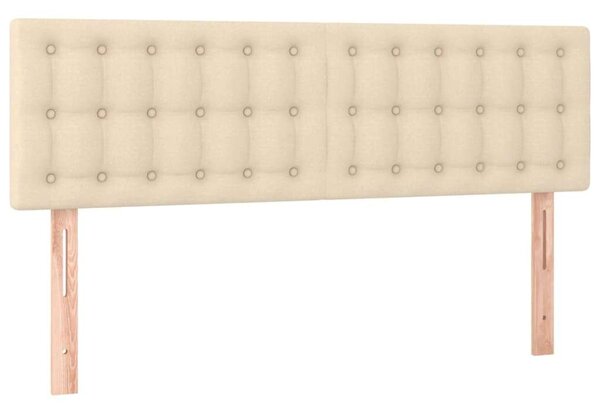 VIDAXL - Krémszínű Szövet Ágy - Zsebrugós Matrac - 140x200 cm