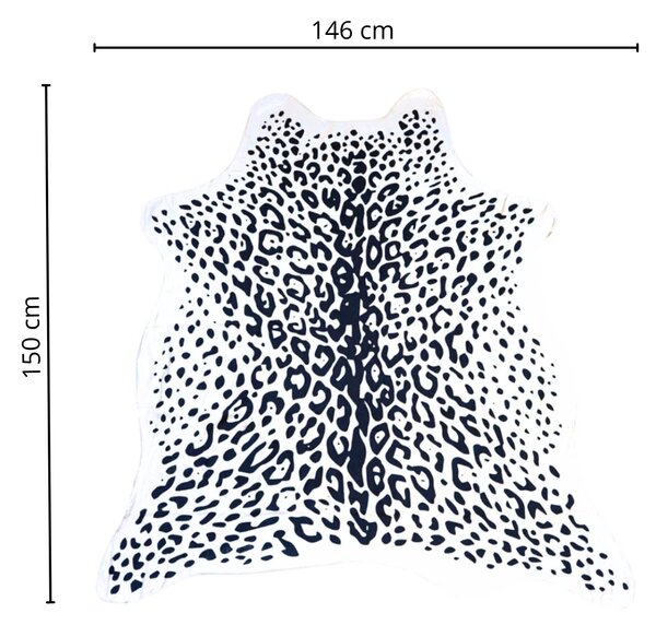 LEOPARD fekete-fehér fürdőlepedő