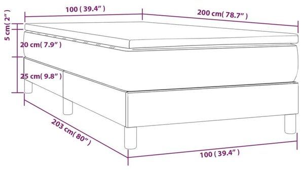 Fekete Műbőr Ágy Matraccal - 100x200 cm