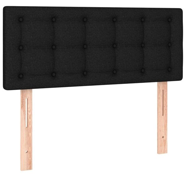 Fekete szövet rugós ágy matraccal 90x200 cm