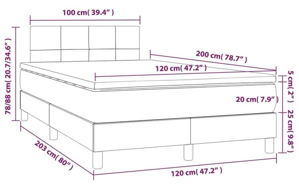 Bársony Ágy - LED Világítás - 120x200 cm