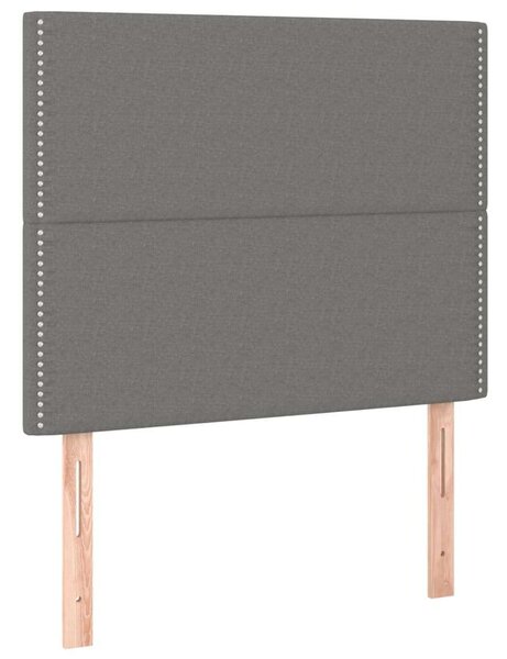 LED-es Ágy - Sötétszürke Szövet - 100x200 cm