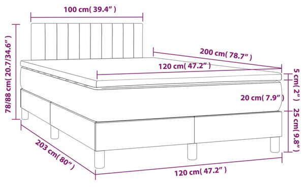 Modern Ágy - Krémszínű Szövet - 120x200 cm