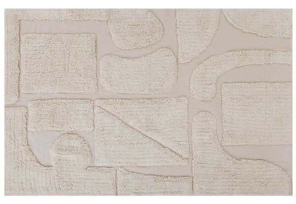 Bézs Pamut Szőnyeg Absztrakt Mintával 160 x 230 cm DIYADIN