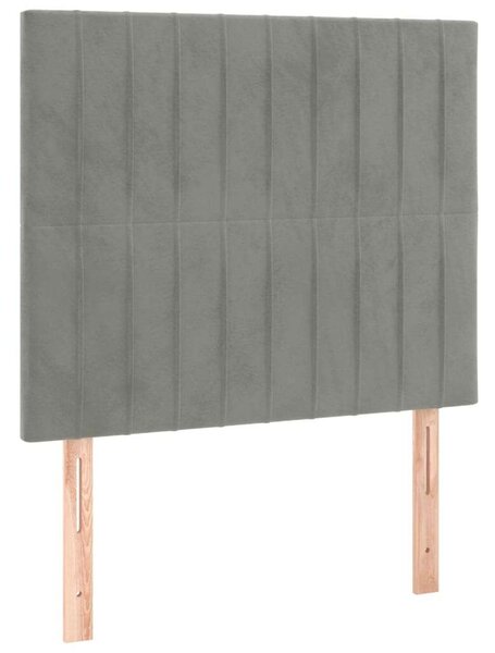 Bársony Ágy Matraccal - 100x200 cm - Világosszürke