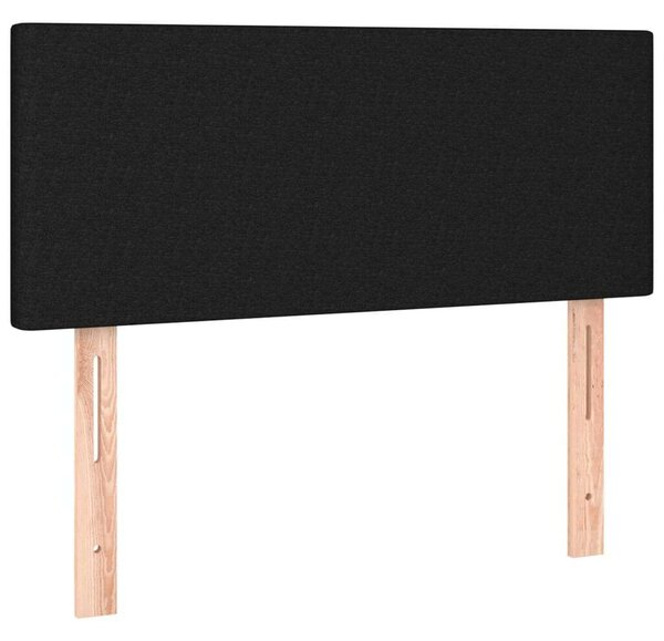 VIDAXL - Fekete Szövet Ágy - Zsebrugós Matrac - 100x200 cm