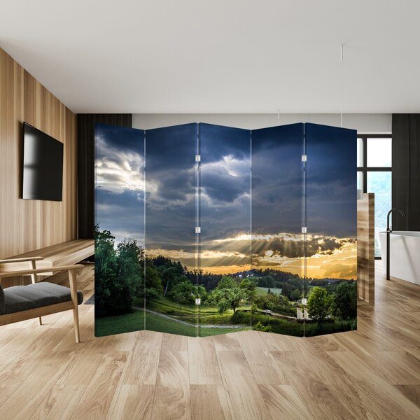 Paraván - Táj sugarakkal (210x170 cm)