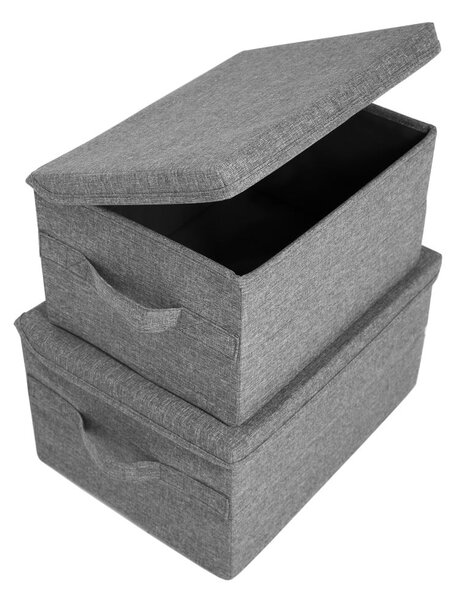 Szürke fedeles textil tárolódoboz 40x30x22 cm Soft Storage – Bigso
