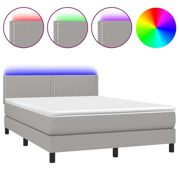 VIDAXL LED-es Rugós Ágy - 140x200 cm