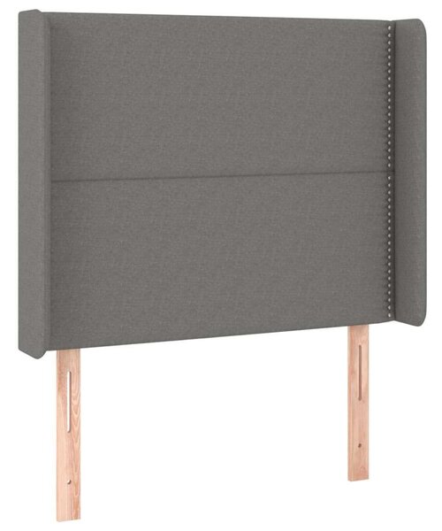 Ágy 100x200 cm - Sötétszürke Szövet - LED Világítással