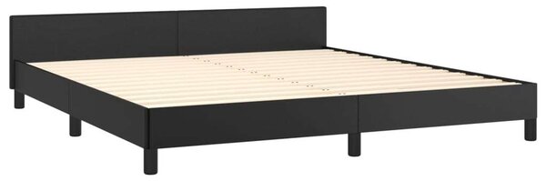 VIDAXL - Ágykeret - Műbőr - Fekete - 180x200 cm