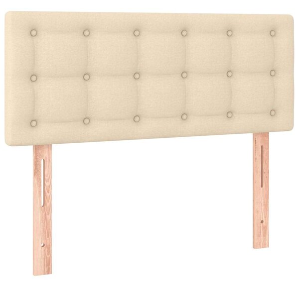 Modern Krémszínű Ágy Zsebrugós Matraccal - 90x200 cm