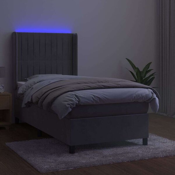 VIDAXL LED-es Bársony Ágy - 100x200 cm