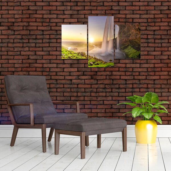 Kép - Seljalandsfoss a barlang mögül (90x60 cm)
