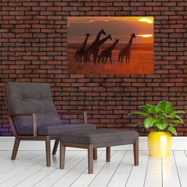 Kép - Zsiráfok az afrikai szavannán (90x60 cm)