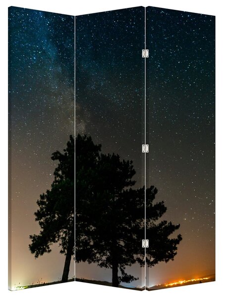 Paraván - Éjszakai égbolt fákkal (126x170 cm)