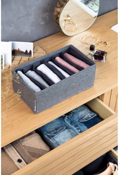 Drawer szürke rekeszes fiókrendszerező, 16,5 x 11 cm - Bigso Box of Sweden