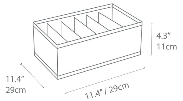 Drawer szürke rekeszes fiókrendszerező, 16,5 x 11 cm - Bigso Box of Sweden