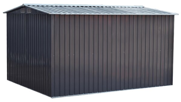 KONDELA Pléh kerti szerszámos ház, szürke/fehér, 2,6x3,1m, HAMAL TYP 3