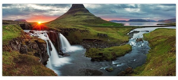 Kép - Kirkjufell naplementében (120x50 cm)
