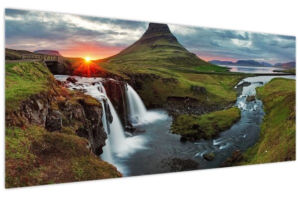 Kép - Kirkjufell naplementében (120x50 cm)