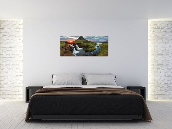 Kép - Kirkjufell naplementében (120x50 cm)