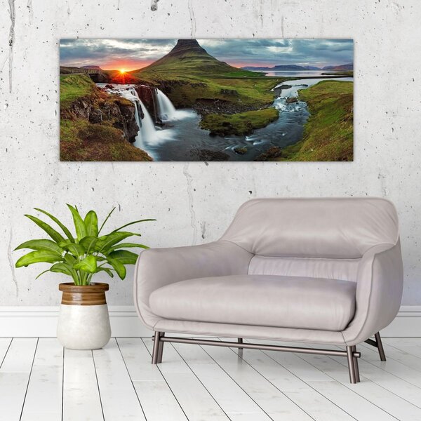 Kép - Kirkjufell naplementében (120x50 cm)