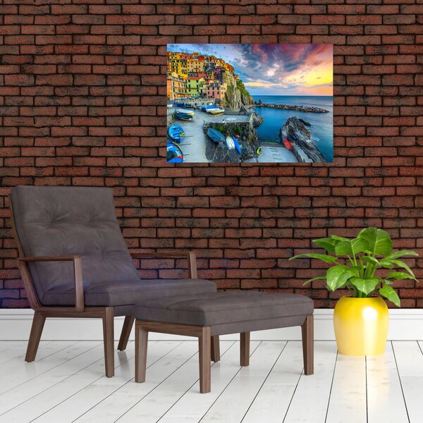 Kép - Mediterrán falu (70x50 cm)