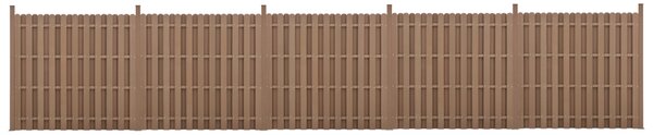 Kerítés WPC kerítés elem kerítéspanel 11 léccel 185 cm x 932 cm barna