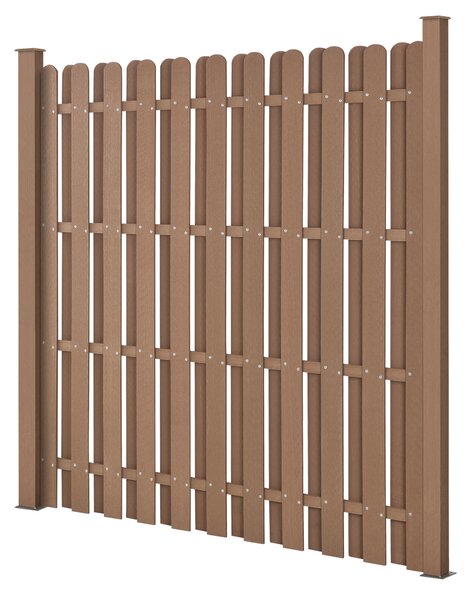 NEU.HOLZ WPC kerítéselem kerítéspanel 185x193 cm barna