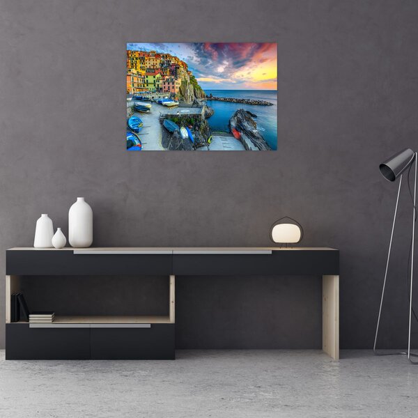 Kép - Mediterrán falu (70x50 cm)