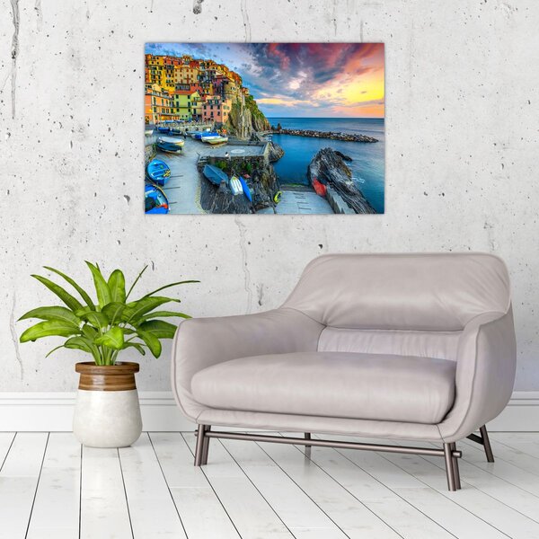 Kép - Mediterrán falu (70x50 cm)
