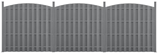 NEU.HOLZ WPC félköríves kerítéspanel (165-185)x562 cm szürke