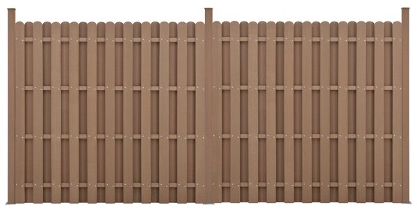 Kerítés WPC kerítés elem kerítéspanel 11 léccel 185 cm x 376 cm barna