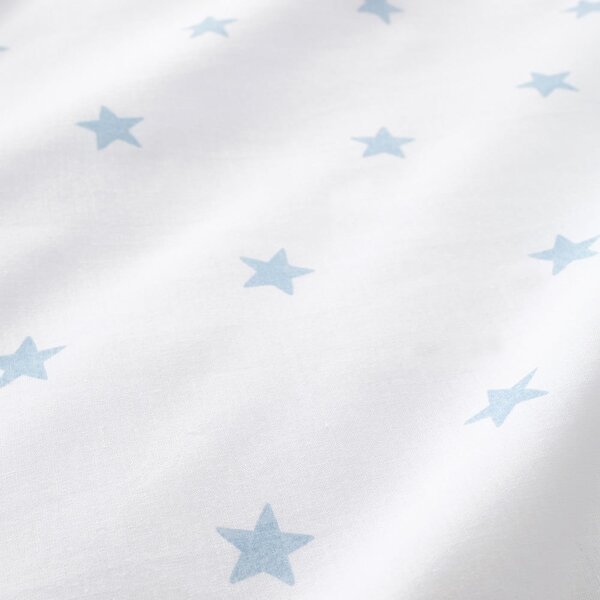 Fehér-kék gumis egyszemélyes pamut gyerek lepedő 90x190 cm Mini Star & Stripes – Bianca