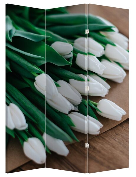 Paraván - Csokor fehér tulipán (126x170 cm)